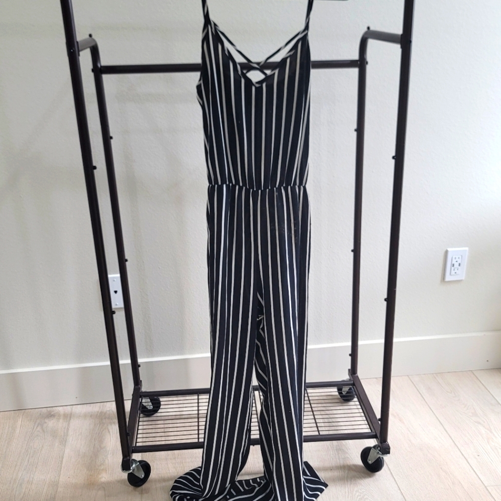 Striped Womens Spageti Strap Jumpsuit